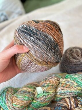 1lb noro + indie handspun yarn bundle - marled wool earth tones lot 453g